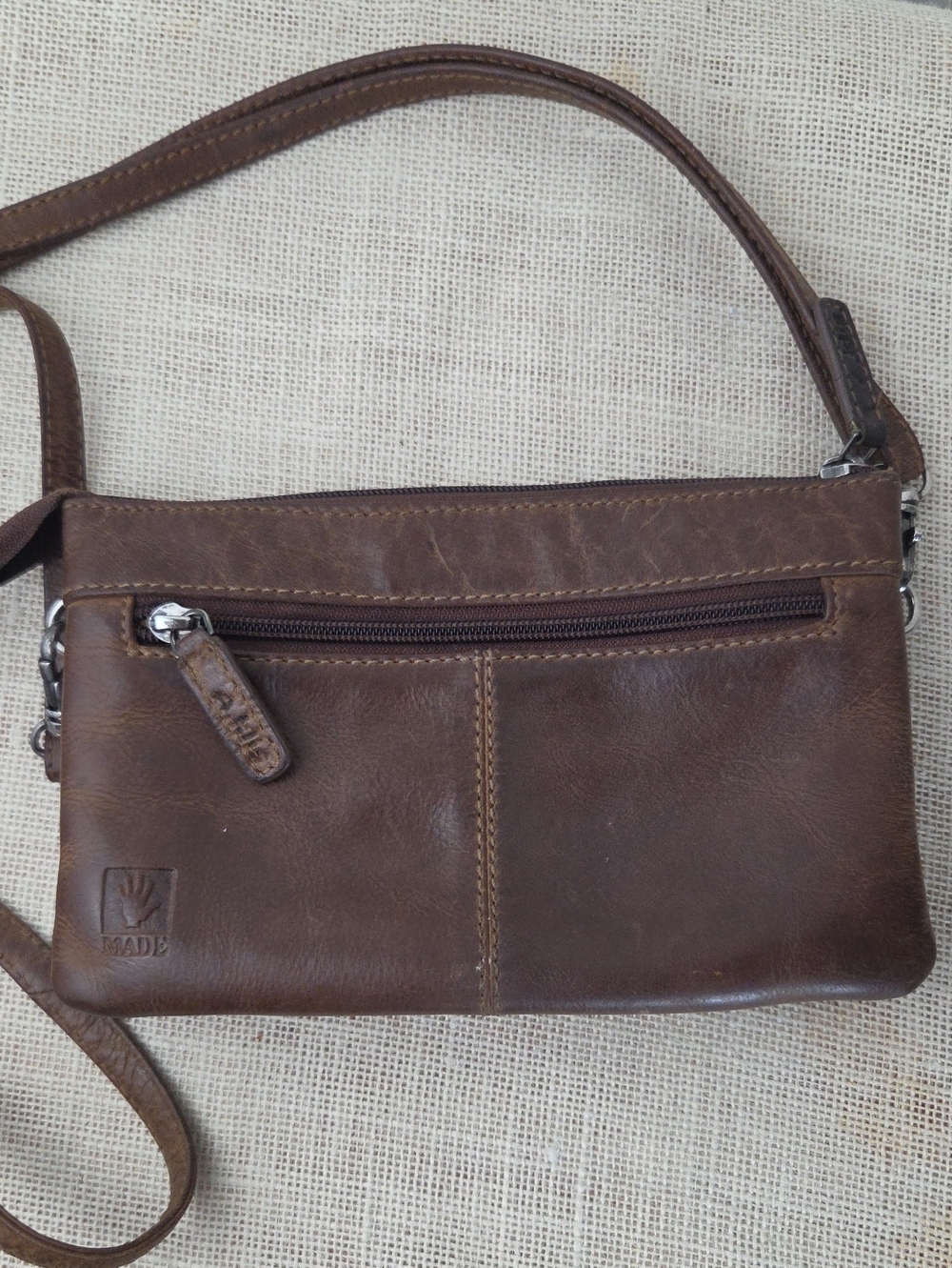 Adrian Klis Bison Leather Handcrafted Artisan Organizer Crossbody Bag